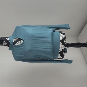 Naked Zebra Teal Blouse, size Large